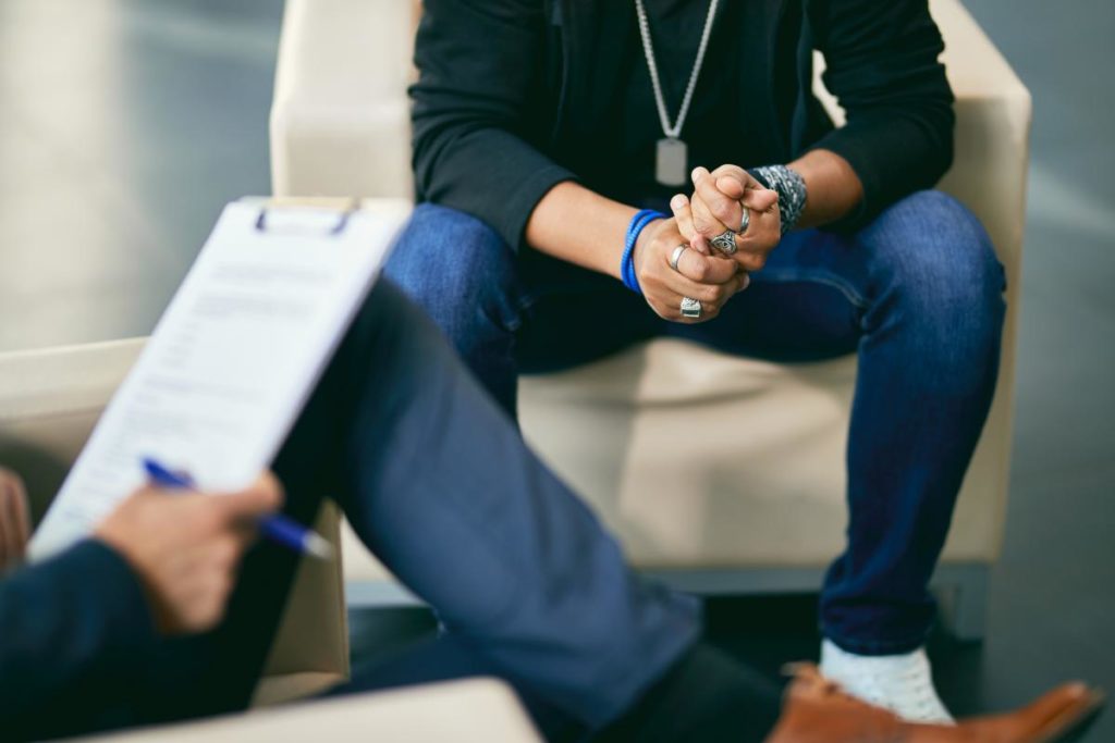 a person talks to a therapist during Early intervention los angeles