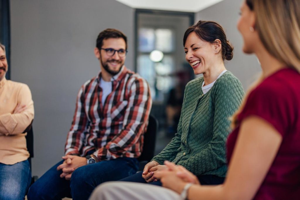 a group talks during Addiction treatment san diego