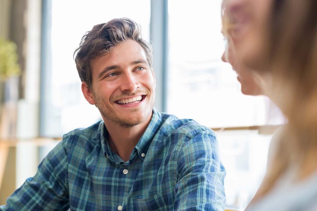 Man happy to receive tips for staying sober
